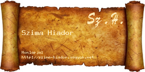 Szima Hiador névjegykártya